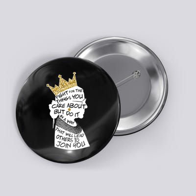 RGB Queen Crown Quote Tribute Ruth Bader Ginsburg Button