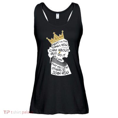 RGB Queen Crown Quote Tribute Ruth Bader Ginsburg Ladies Essential Flowy Tank