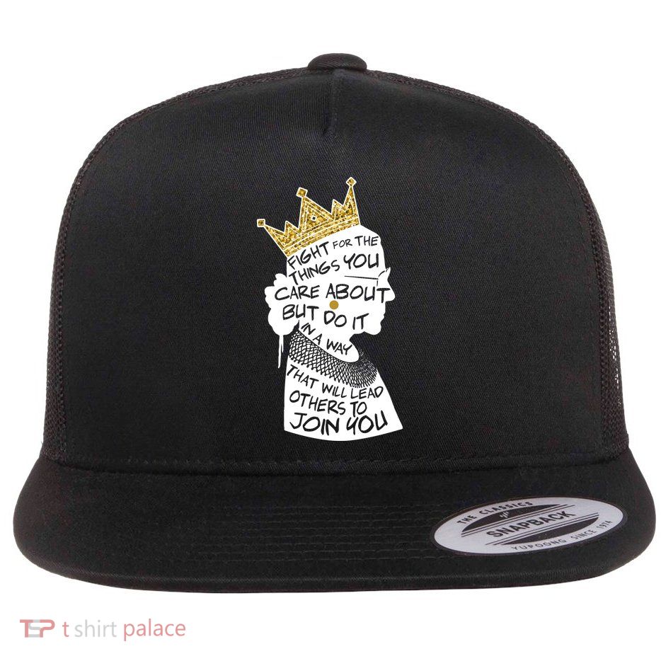 RGB Queen Crown Quote Tribute Ruth Bader Ginsburg Flat Bill Trucker Hat