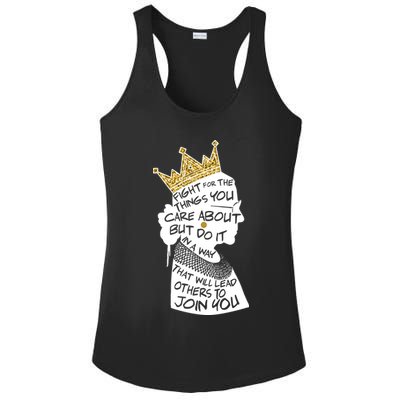 RGB Queen Crown Quote Tribute Ruth Bader Ginsburg Ladies PosiCharge Competitor Racerback Tank