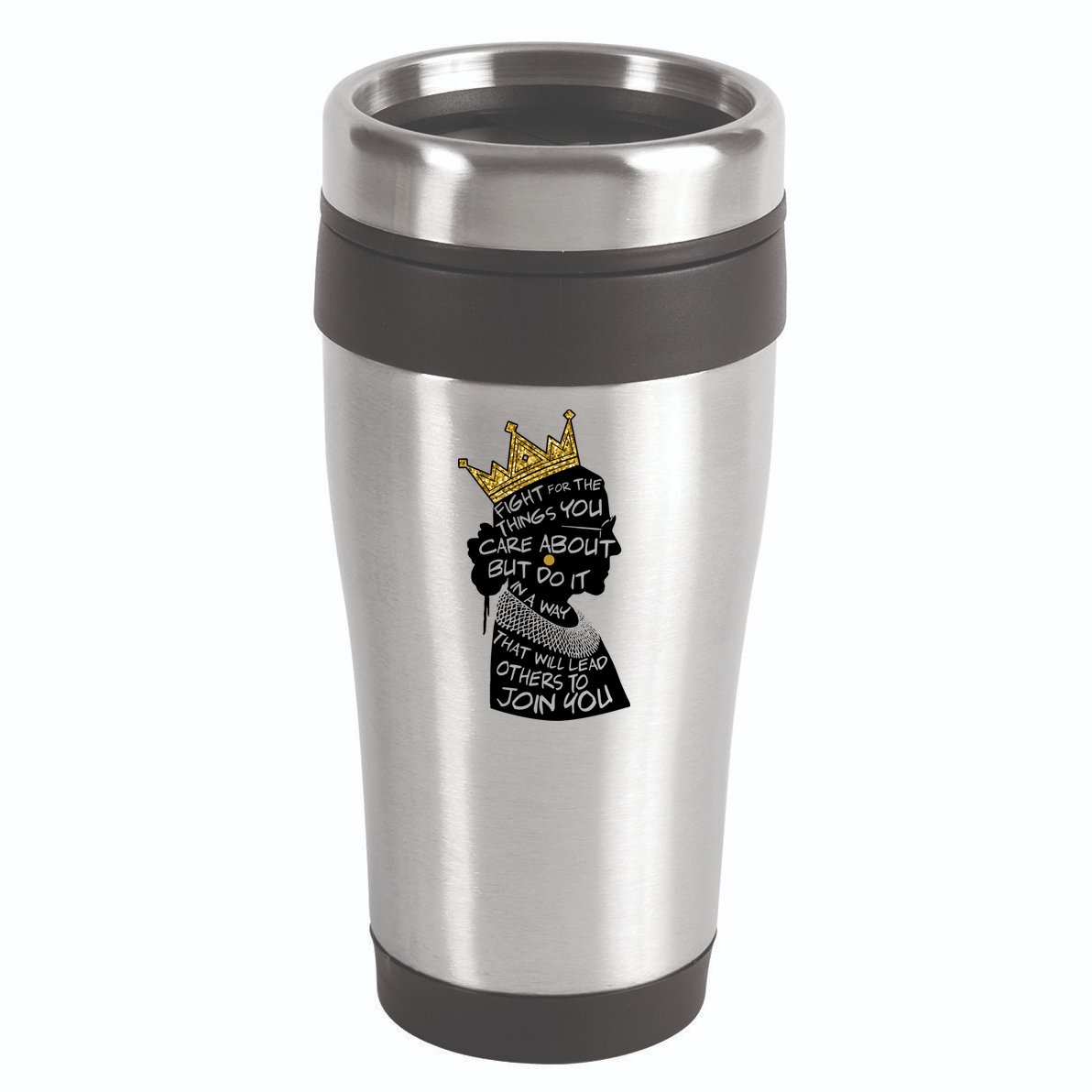 RGB Queen Crown Quote Tribute Ruth Bader Ginsburg 16oz Travel Tumbler
