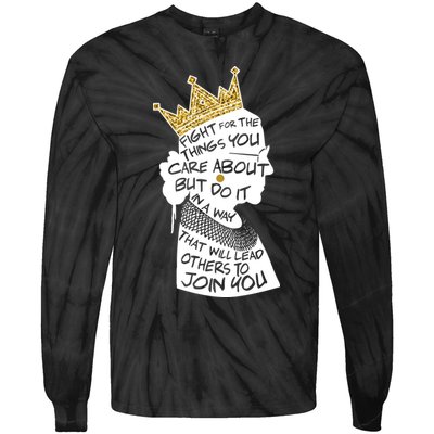 RGB Queen Crown Quote Tribute Ruth Bader Ginsburg Tie-Dye Long Sleeve Shirt