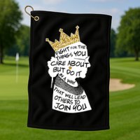 RGB Queen Crown Quote Tribute Ruth Bader Ginsburg Golf Towel