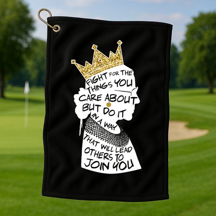 RGB Queen Crown Quote Tribute Ruth Bader Ginsburg Golf Towel