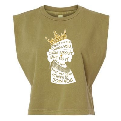 RGB Queen Crown Quote Tribute Ruth Bader Ginsburg Garment-Dyed Women's Muscle Tee