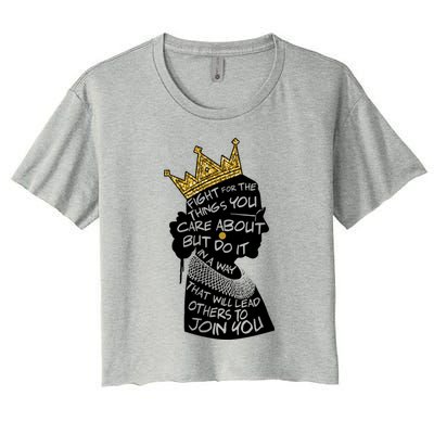 RGB Queen Crown Quote Tribute Ruth Bader Ginsburg Crop Top