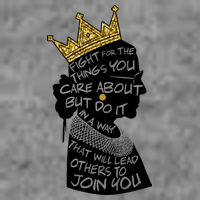 RGB Queen Crown Quote Tribute Ruth Bader Ginsburg Cropped Pullover Crew