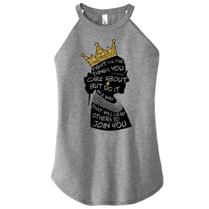 RGB Queen Crown Quote Tribute Ruth Bader Ginsburg Women's Perfect Tri Rocker Tank