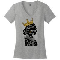 RGB Queen Crown Quote Tribute Ruth Bader Ginsburg Women's V-Neck T-Shirt