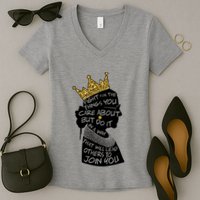 RGB Queen Crown Quote Tribute Ruth Bader Ginsburg Women's V-Neck T-Shirt