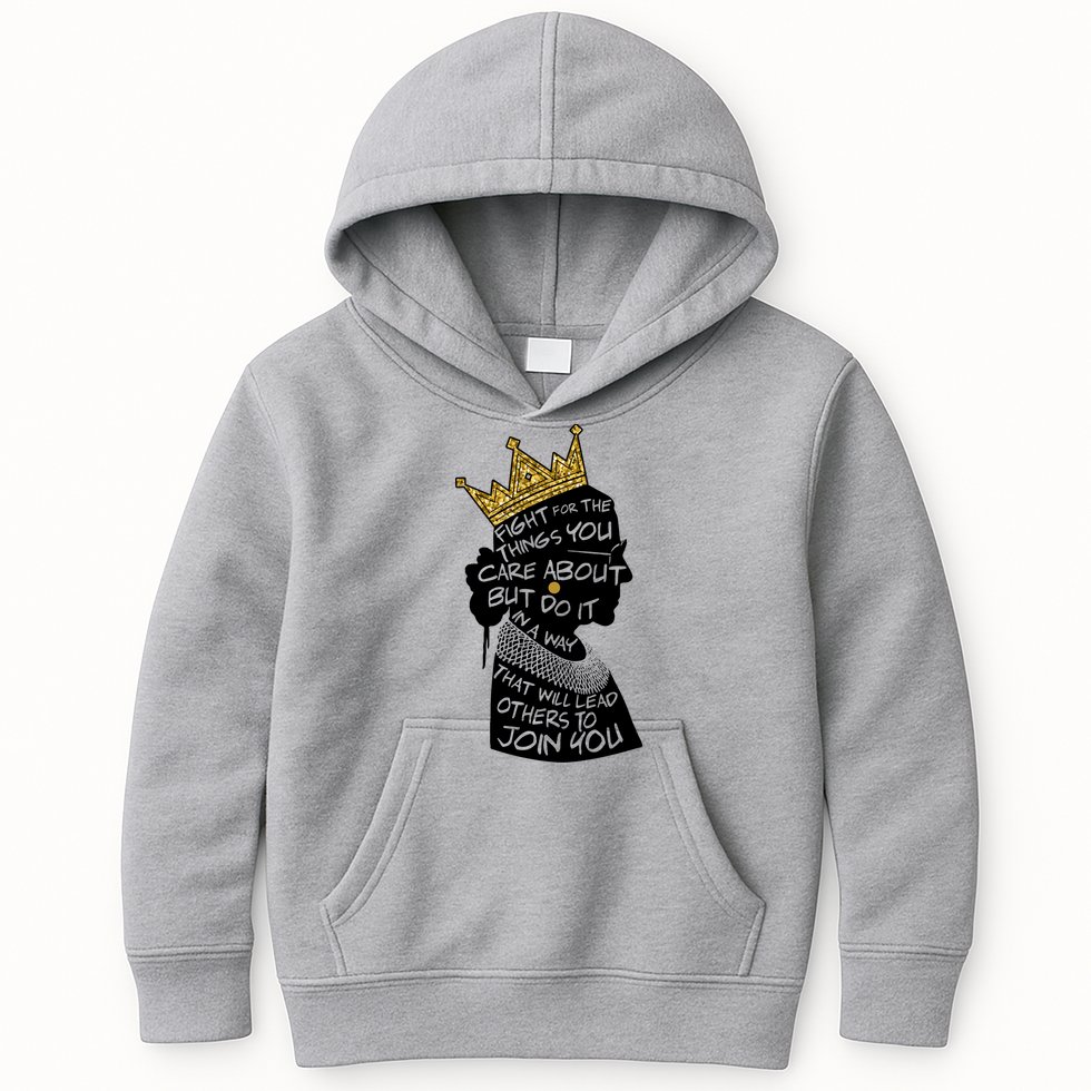 RGB Queen Crown Quote Tribute Ruth Bader Ginsburg Kids Hoodie