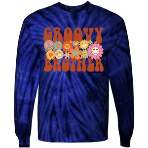 Retro Groovy Brother Matching Family Party Mother's Day Tie-Dye Long Sleeve Shirt