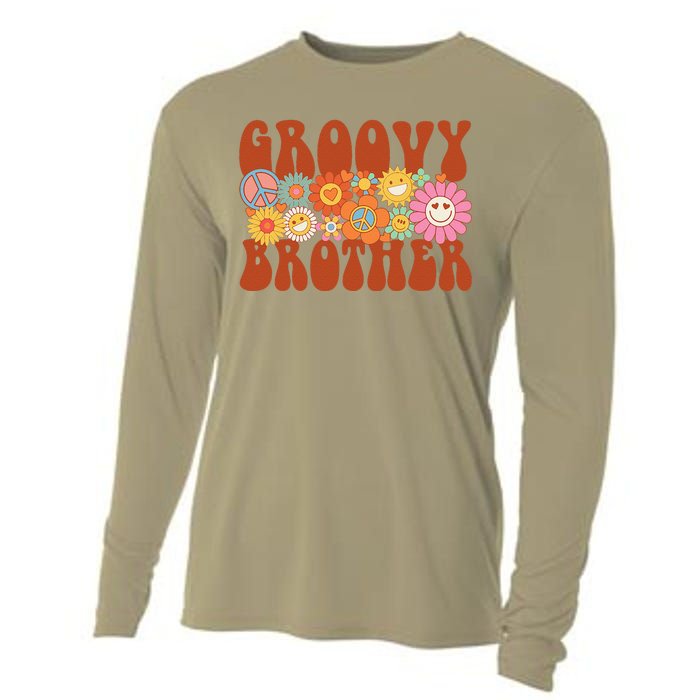 Retro Groovy Brother Matching Family Party Mother's Day Cooling Performance Long Sleeve Crew