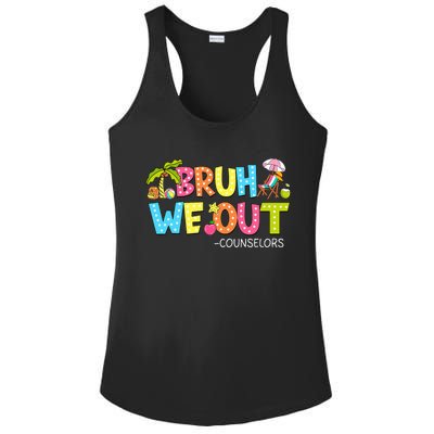 Retro Groovy Bruh We Out Counselors Ladies PosiCharge Competitor Racerback Tank