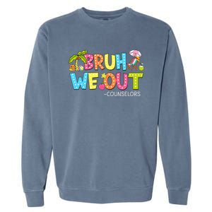 Retro Groovy Bruh We Out Counselors Garment-Dyed Sweatshirt