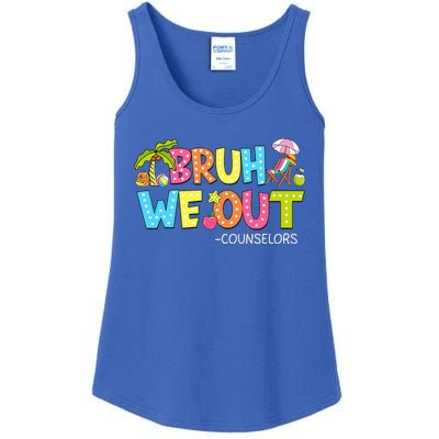 Retro Groovy Bruh We Out Counselors Ladies Essential Tank