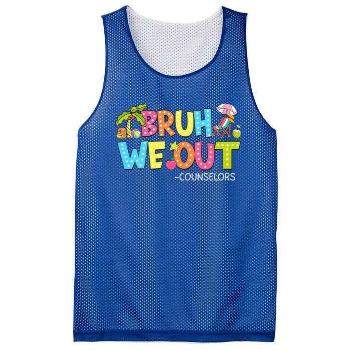 Retro Groovy Bruh We Out Counselors Mesh Reversible Basketball Jersey Tank