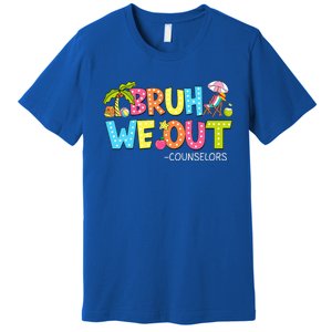 Retro Groovy Bruh We Out Counselors Premium T-Shirt