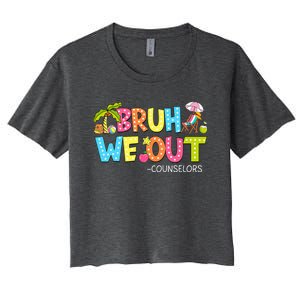 Retro Groovy Bruh We Out Counselors Women's Crop Top Tee