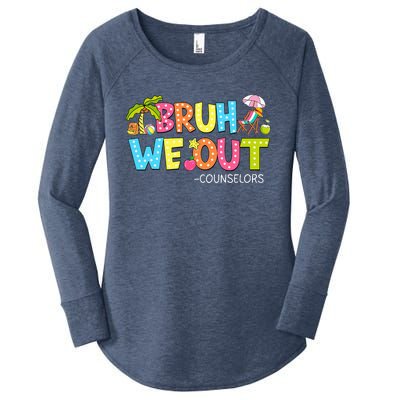 Retro Groovy Bruh We Out Counselors Women's Perfect Tri Tunic Long Sleeve Shirt