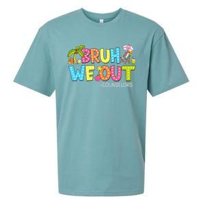 Retro Groovy Bruh We Out Counselors Sueded Cloud Jersey T-Shirt