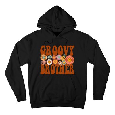 Retro Groovy Brother Matching Family 1st Birthday Party Hoodie