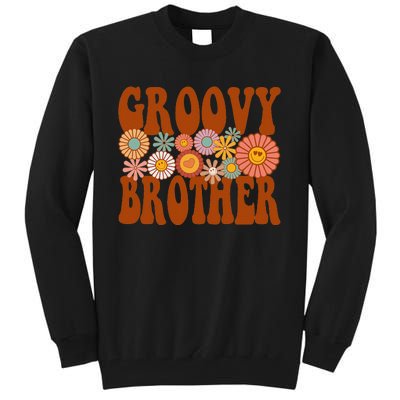 Retro Groovy Brother Matching Family 1st Birthday Party Tall Sweatshirt