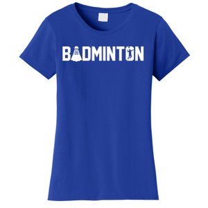 Retro Graphic Badminton Player Shuttlecock Player Sports Meaningful Gift Women's T-Shirt