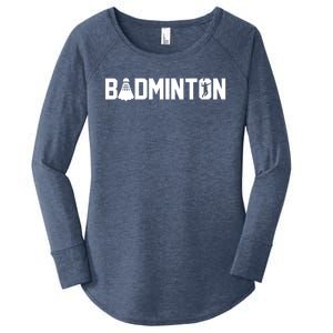 Retro Graphic Badminton Player Shuttlecock Player Sports Meaningful Gift Women's Perfect Tri Tunic Long Sleeve Shirt