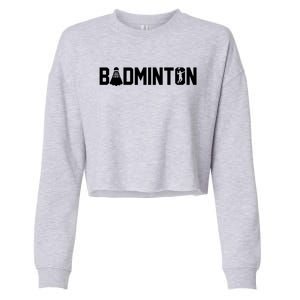 Retro Graphic Badminton Player Shuttlecock Player Sports Meaningful Gift Cropped Pullover Crew