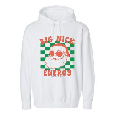 Retro Groovy Big Nick Santa Energy Christmas Xmas 2024  Garment-Dyed Fleece Hoodie