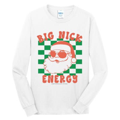 Retro Groovy Big Nick Santa Energy Christmas Xmas 2024  Tall Long Sleeve T-Shirt