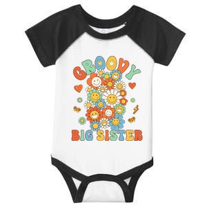 Retro Groovy Big Sister Groovy Birthday Matching Family Infant Baby Jersey Bodysuit