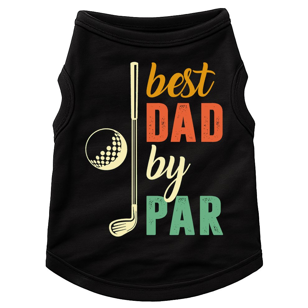 Retro Golf Best Dad By Par Gift For Father's Day Doggie Tank