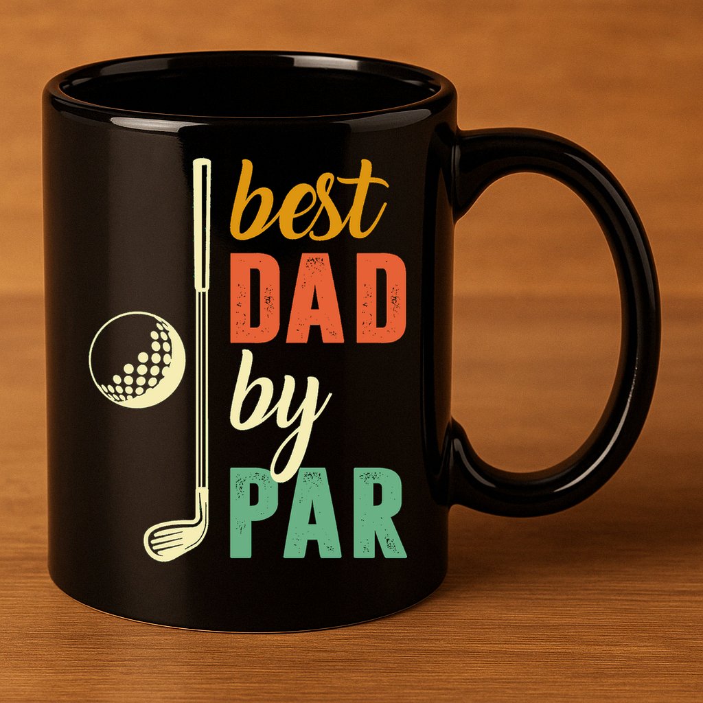 Retro Golf Best Dad By Par Gift For Father's Day 11oz C Handle Ceramic Mug