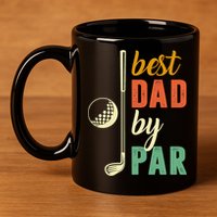 Retro Golf Best Dad By Par Gift For Father's Day 11oz C Handle Ceramic Mug