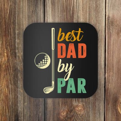 Retro Golf Best Dad By Par Gift For Father's Day Coaster