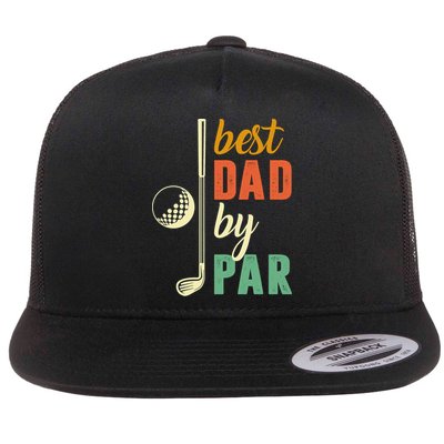 Retro Golf Best Dad By Par Gift For Father's Day Flatbill Hat