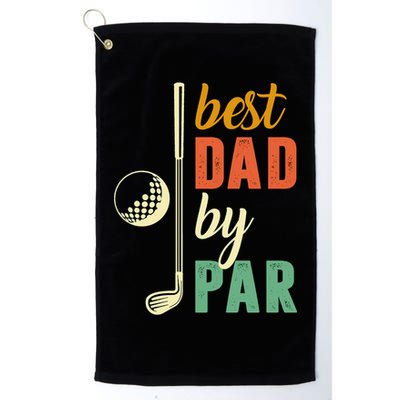 Retro Golf Best Dad By Par Gift For Father's Day Golf Towel
