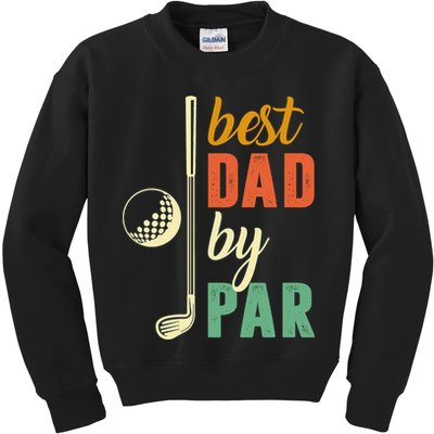 Retro Golf Best Dad By Par Gift For Father's Day Kids Sweatshirt