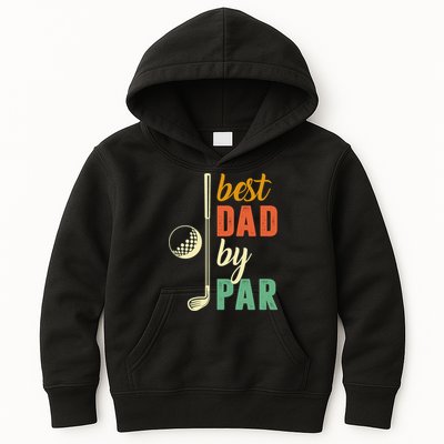 Retro Golf Best Dad By Par Gift For Father's Day Kids Hoodie