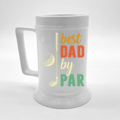 Retro Golf Best Dad By Par Gift For Father's Day Beer Stein