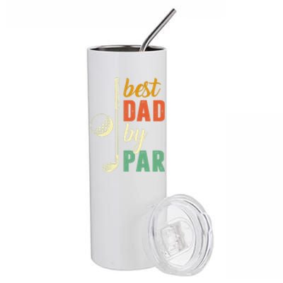 Retro Golf Best Dad By Par Gift For Father's Day Stainless Steel Tumbler