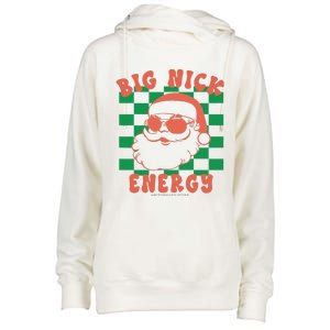 Retro Groovy Big Nick Santa Energy Christmas Xmas 2024 Womens Funnel Neck Pullover Hood