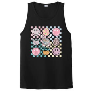 Retro Groovy Bunny Smile Disco Eggs Carrot Happy Easter Day PosiCharge Competitor Tank