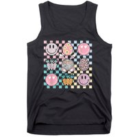 Retro Groovy Bunny Smile Disco Eggs Carrot Happy Easter Day Tank Top