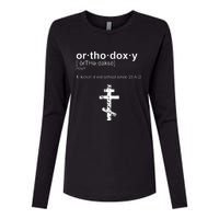 Russian Greek Byzantine Western Albanian Orthodoxy Womens Cotton Relaxed Long Sleeve T-Shirt