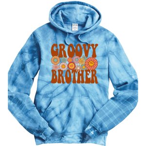 Retro Groovy Brother Matching Family 1st Birthday Party Tie Dye Hoodie