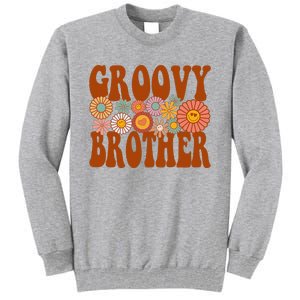 Retro Groovy Brother Matching Family 1st Birthday Party Tall Sweatshirt