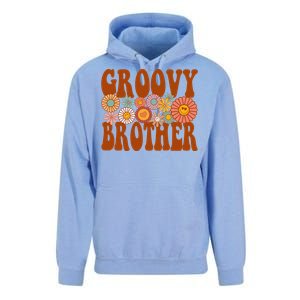 Retro Groovy Brother Matching Family 1st Birthday Party Unisex Surf Hoodie